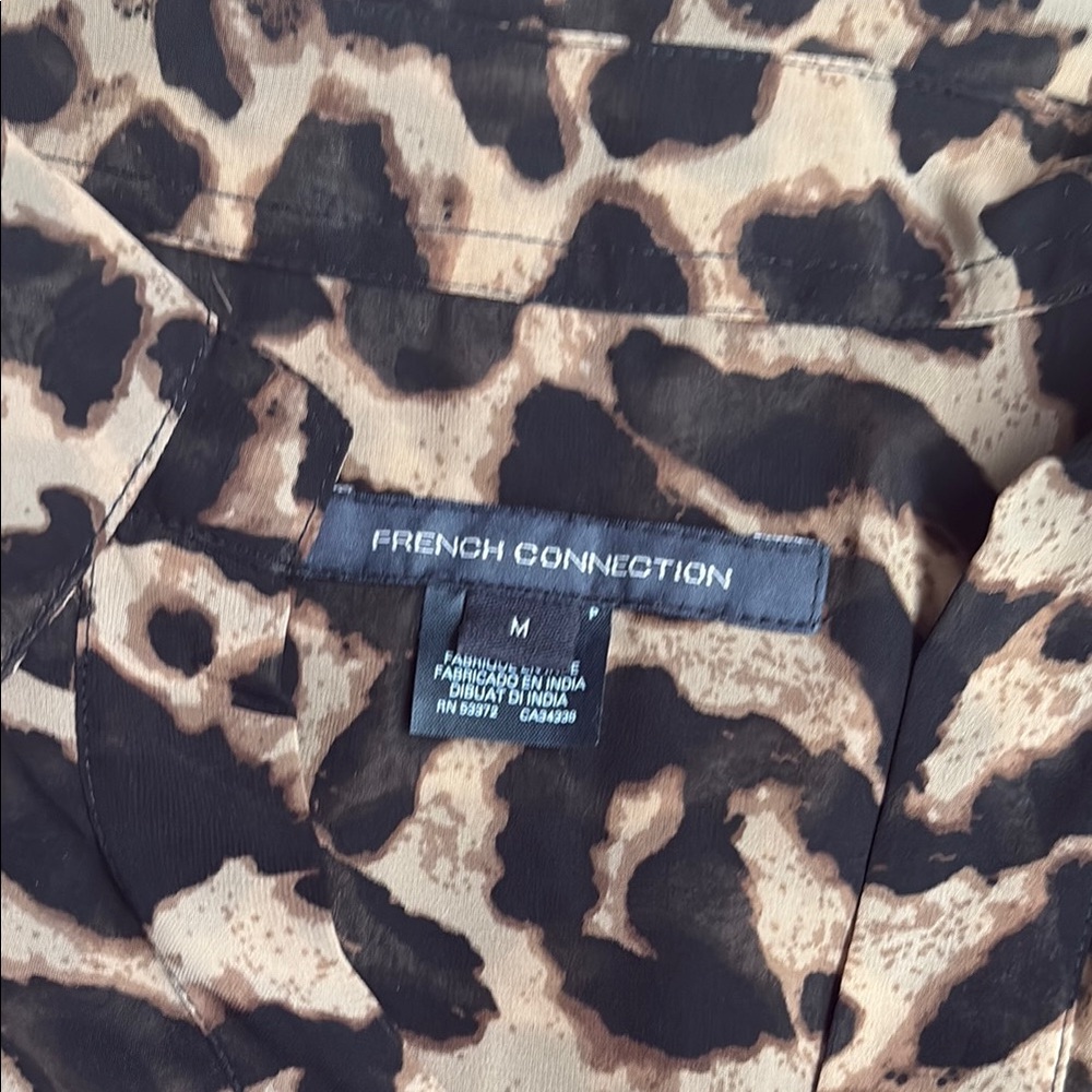 French Connection sheer leopard print blouse - Picture 5 of 5